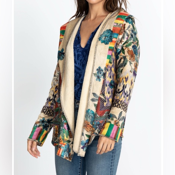 NWT Johnny Was Sherpa Hoodie Jacket Very Unique and Colorful Size XLarge - Picture 16 of 16